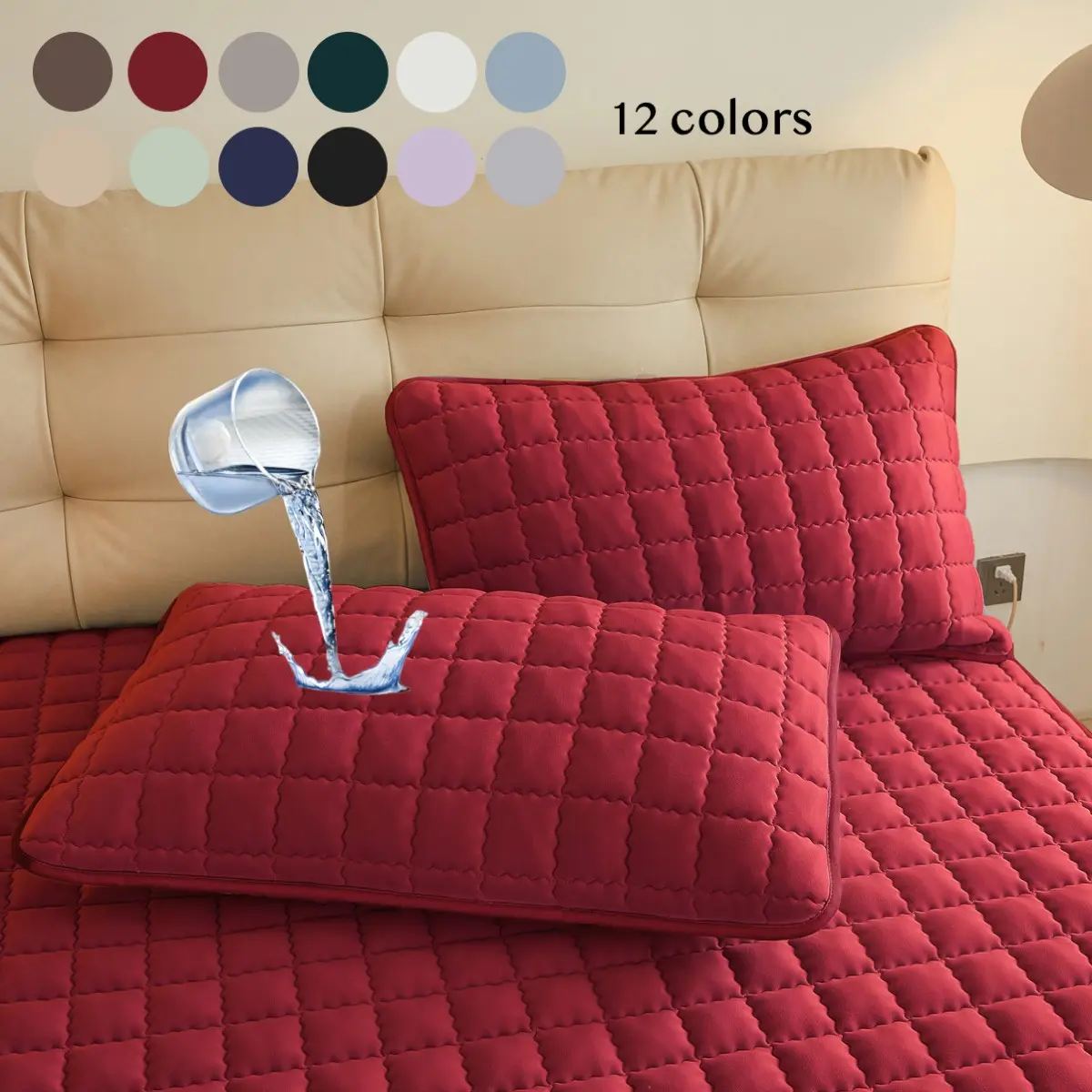 Solid Color Waterproof Protective Pillow Cover - Ultra Soft, Breathable, Durable Pillowcases, Envelope Closure for Easy Use, Durable Bedding Accessories, Bedding Supplies for Home, Hotel, Dorm - Multiple Sizes (Without Insert)