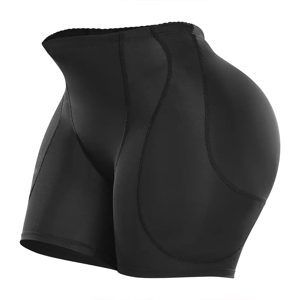 Women's Shapewear Control Panties, 4-Padded Panels Hip Lifters, Butt Leg Shaping Shorts with Sponge Padding for Butt Lifting