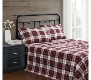 Truly Soft Holiday Plaid Full Flannel Sheet Set