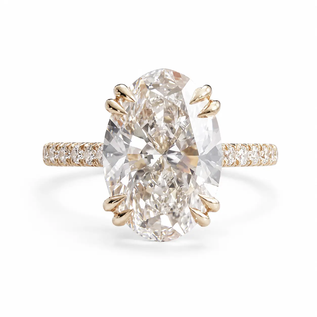 The Oval Pavé — Diamond Engagement Ring Lab Grown Bridal, Rose, Wedding, Lab Created, Nivra Fine Jewelry, Diamond Band, Igi Certified, Synthetic Diamond