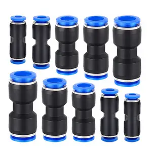 Air Hose Fittings Air Line Fittings Straight Push to link 4 68 10 12 mm Quick Release Pneumatic Connectors PlasticStraight Tube Connector Push to Connect Fittings for Tube
