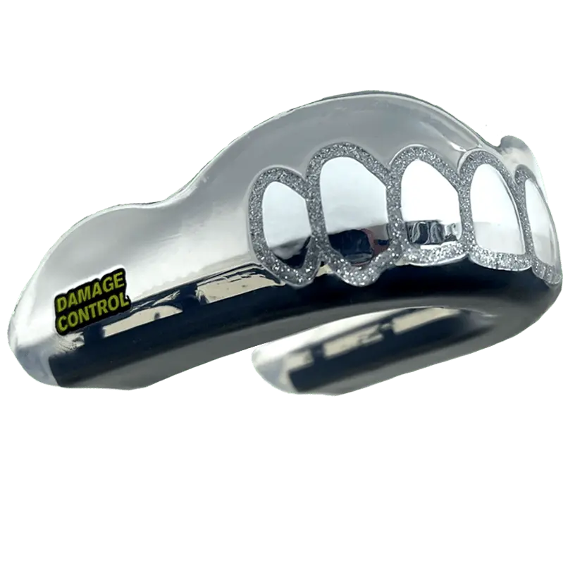 Platinum  Grillz Sparkle Silver Outline Extreme Impact Mouthgaurd