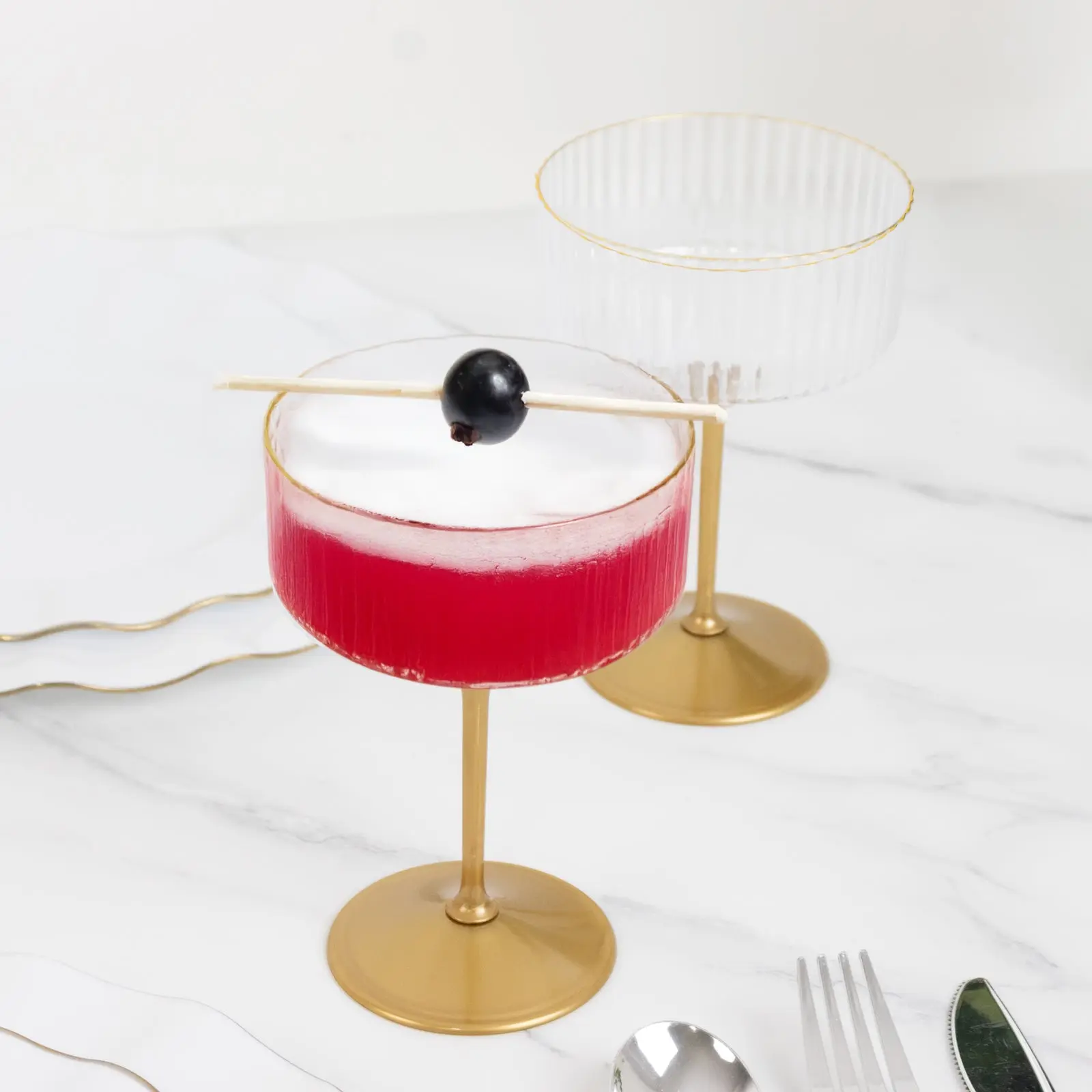 24-Pack Premium Disposable Cocktail Glasses – 10oz Clear Ribbed Plastic Coupe Champagne Cups with Gold Detachable Stem & Base – Party & Event Drinkware. New Limited-Time Offer!