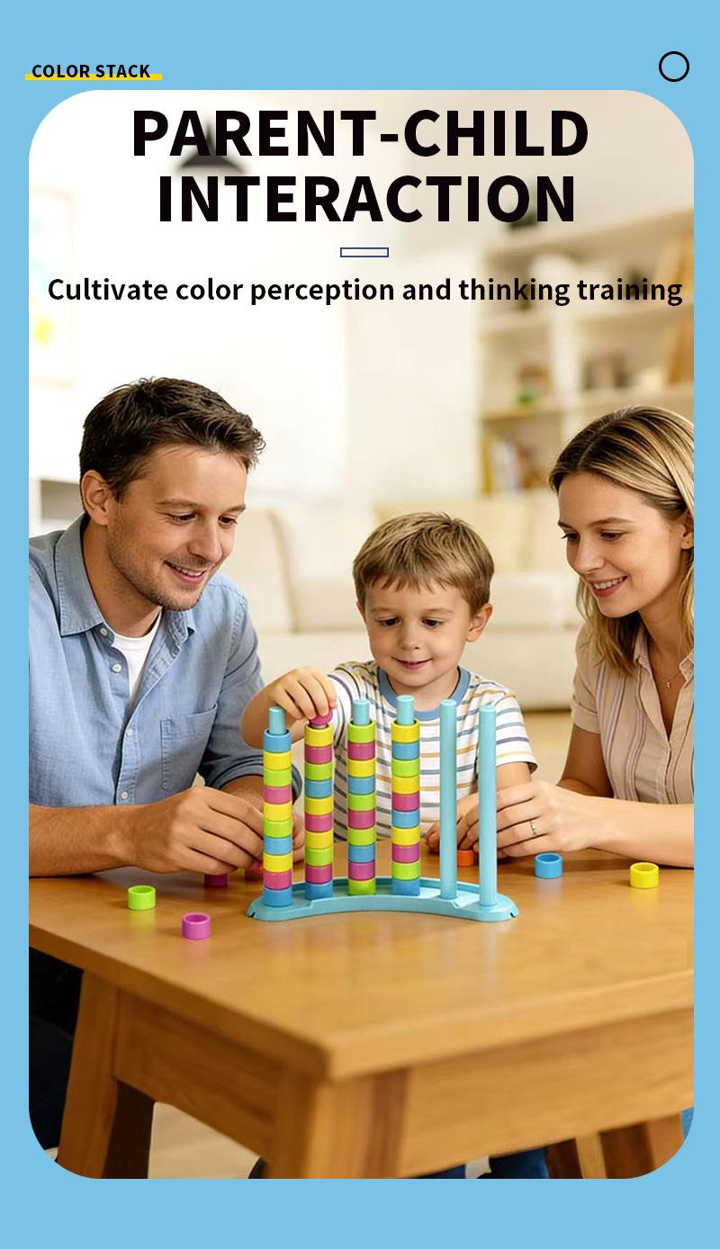 Color Stacker Challenge Puzzle  Matching Game toy  | Fun Interactive Educational Family Party Game for Kids & Adults | Premium Birthday Gift