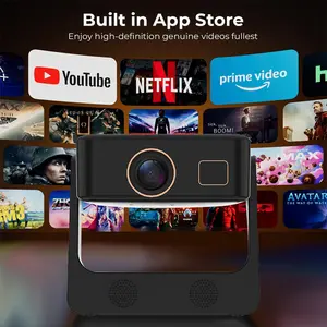 XBJ 4K Projector with WiFi & Bluetooth, Full HD 4K, Dolby Atmos & Auto Keystone, Remote Home Video, Apps Built-in, 800 Projector - Audio window projector