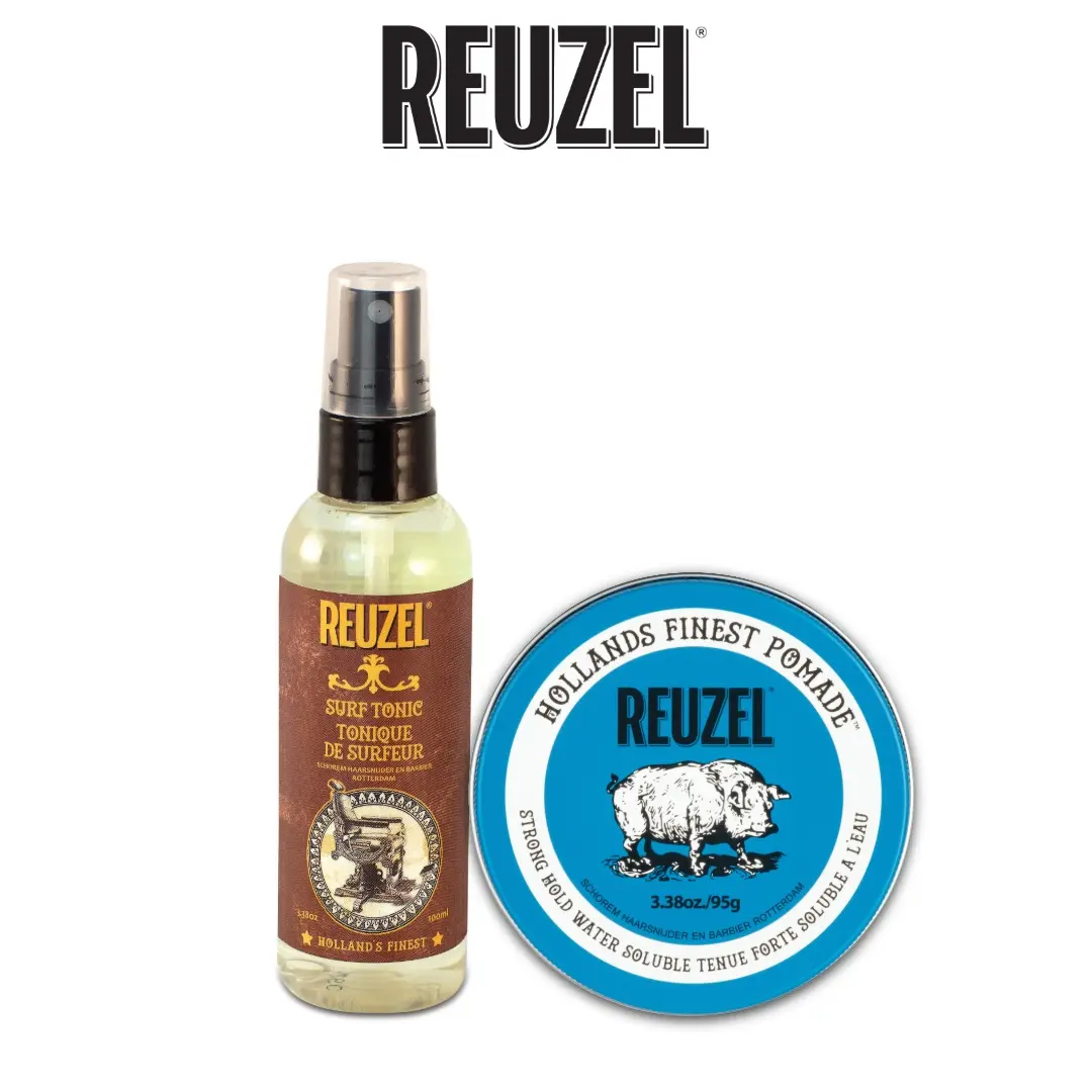REUZEL Texture & Hold Duo: Blue Pomade + Surf Tonic Texturizing Salt Spray