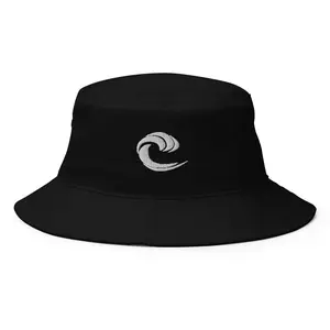Ocean Bucket Hat - Black Bucket Hat with Logo, Adjustable Fit, Classic Design, Ideal for Outdoor Activities