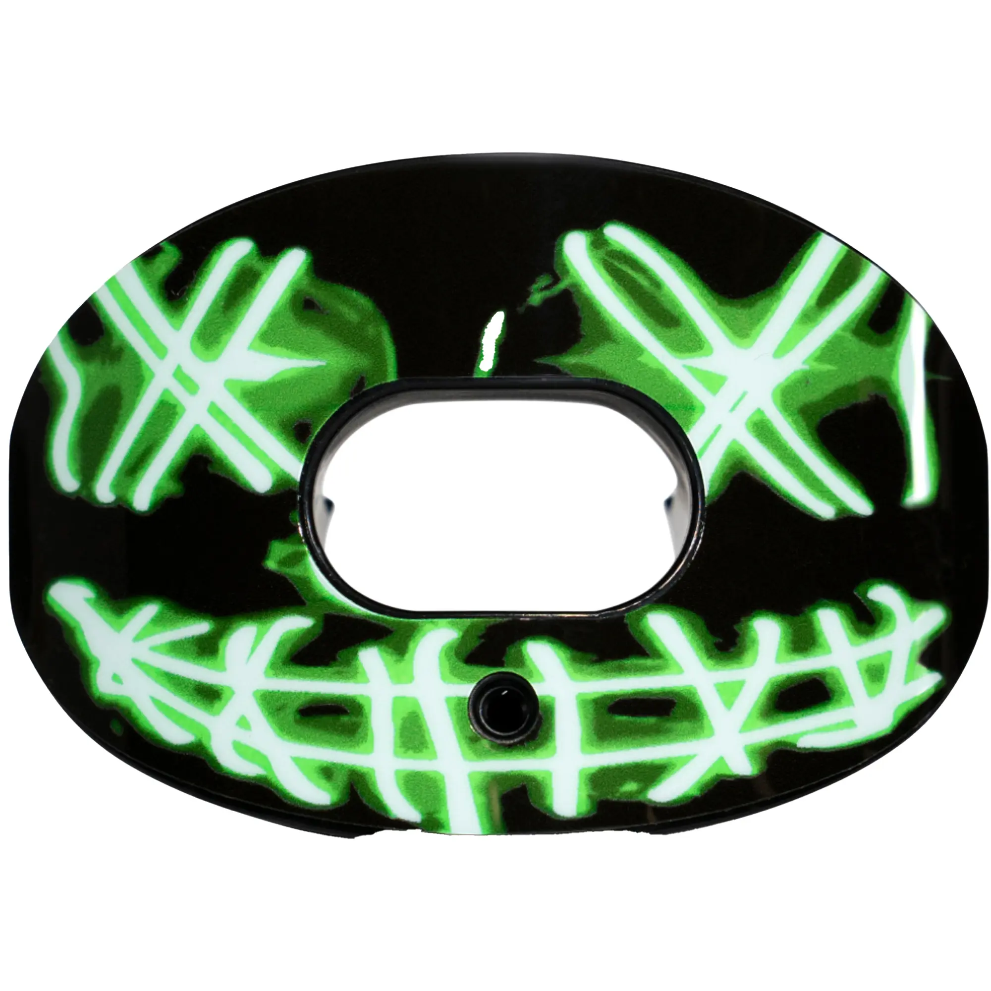 Battle Sports Nightmare 2.0 Oxygen Lip Protector Mouthguard - Neon Green, Football Plastic Composite Patent One Size Mouthguard