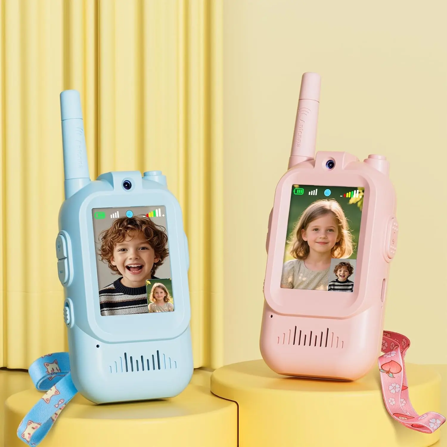 Axora Kids Video Walkie Talkies 2-Pack Radio - Rechargeable, Long Range, with Camera, Monitoring, Colorful Audio - Ideal for 3-12 Year Olds, Outdoor/Indoor Play, Holiday Christmas Gifts, Birthday