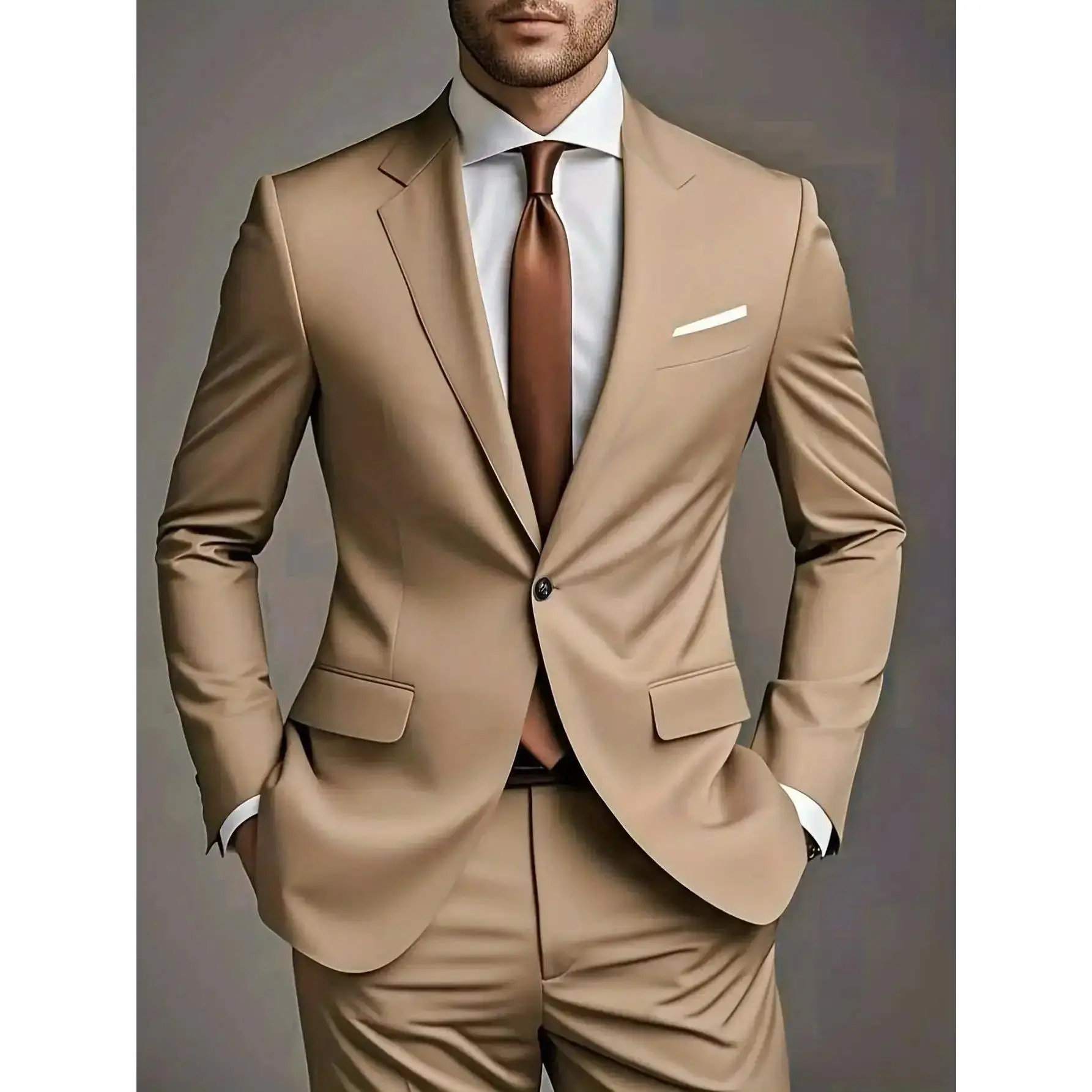 Fit 2-Piece Suit, 1-Button Jacket & Pants Set, Wedding, Business Dinner, Men’s Blazer, Business Casual, Black Formal Menswear, Business Casual Outfits, Prom Outfits for Men, Office Work Clothesutsa graduation outfit