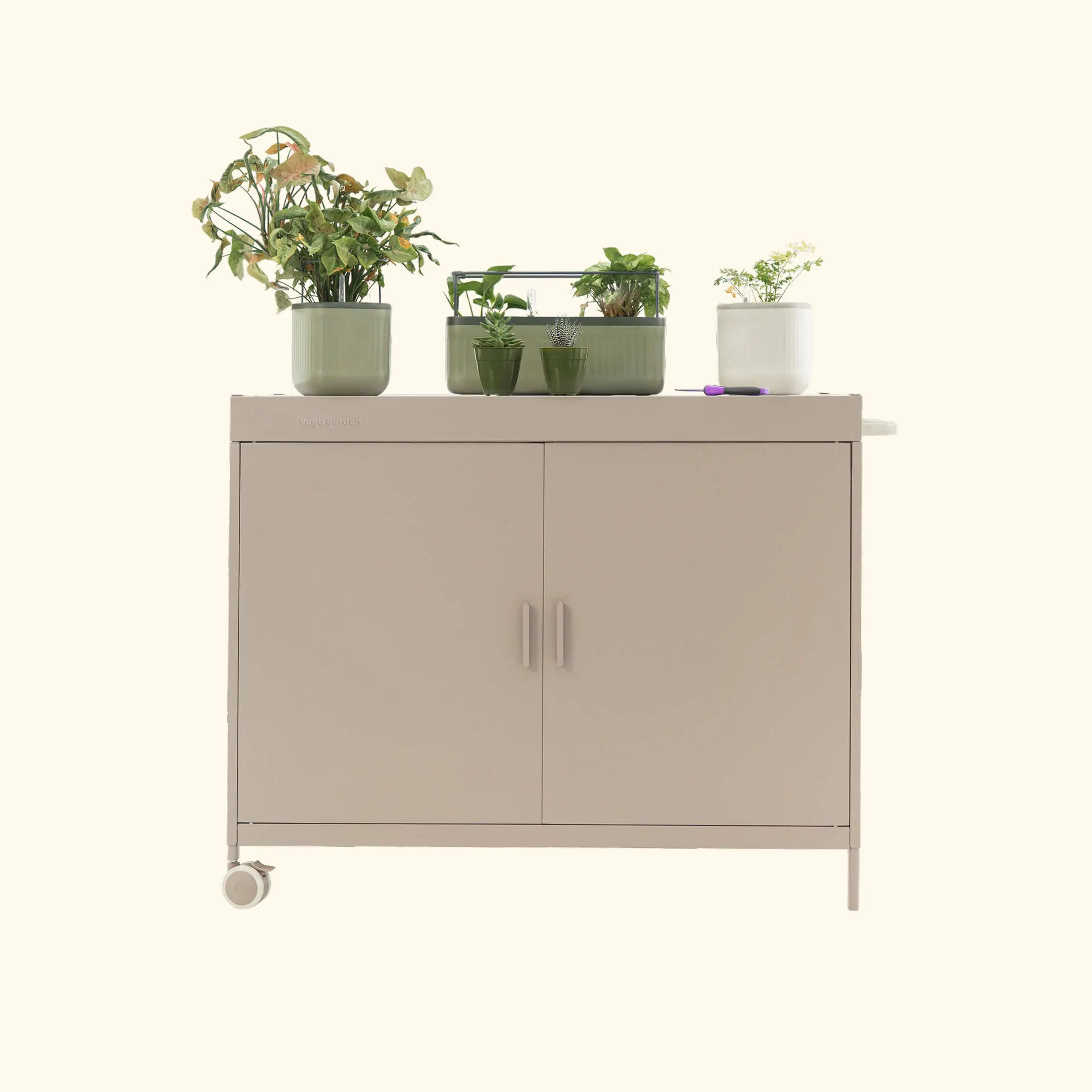 Vego Garden Multifunctional Storage Cabinet - Sturdy Outdoor Furniture Workstation Shelves with Large Surface for Patio, Backyard, Heavy-Duty Build