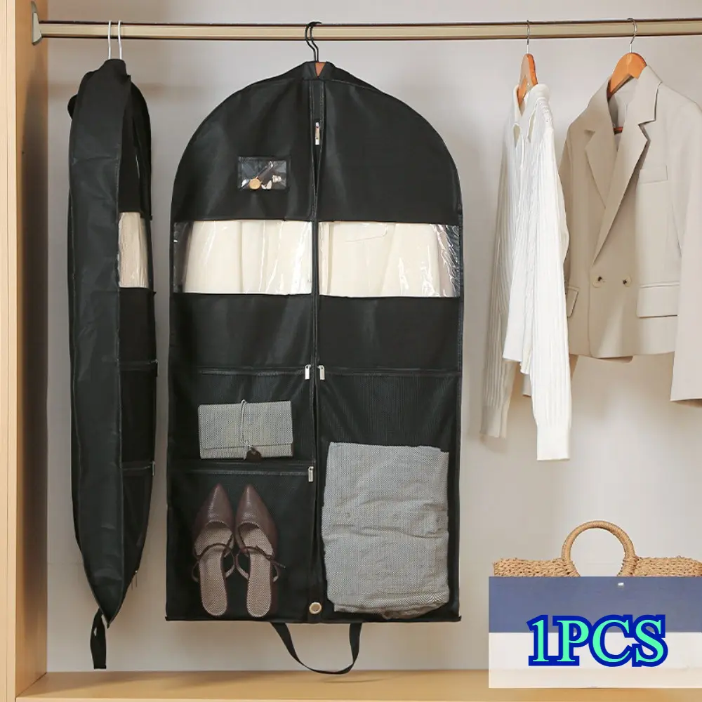 1PCS Household Clothing Dust Cover, Thickened Non-woven Fabric Storage Bag, Wardrobe Hanging Formal Dress Dust Bag