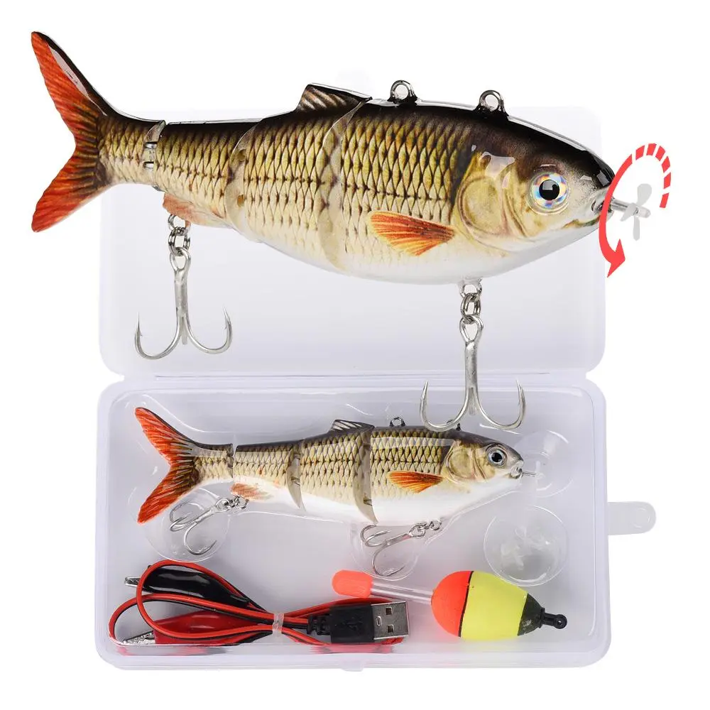 Robotic Swimming Fishing Lure (1 Set), USB Rechargeable LED Light Swimbait, Topwater Fishing Lures, Electric Bait, Artificial Fishing Lures, Fishing Tackle for Bass Trout Pike, Customized Gifts, Fishing Supplies