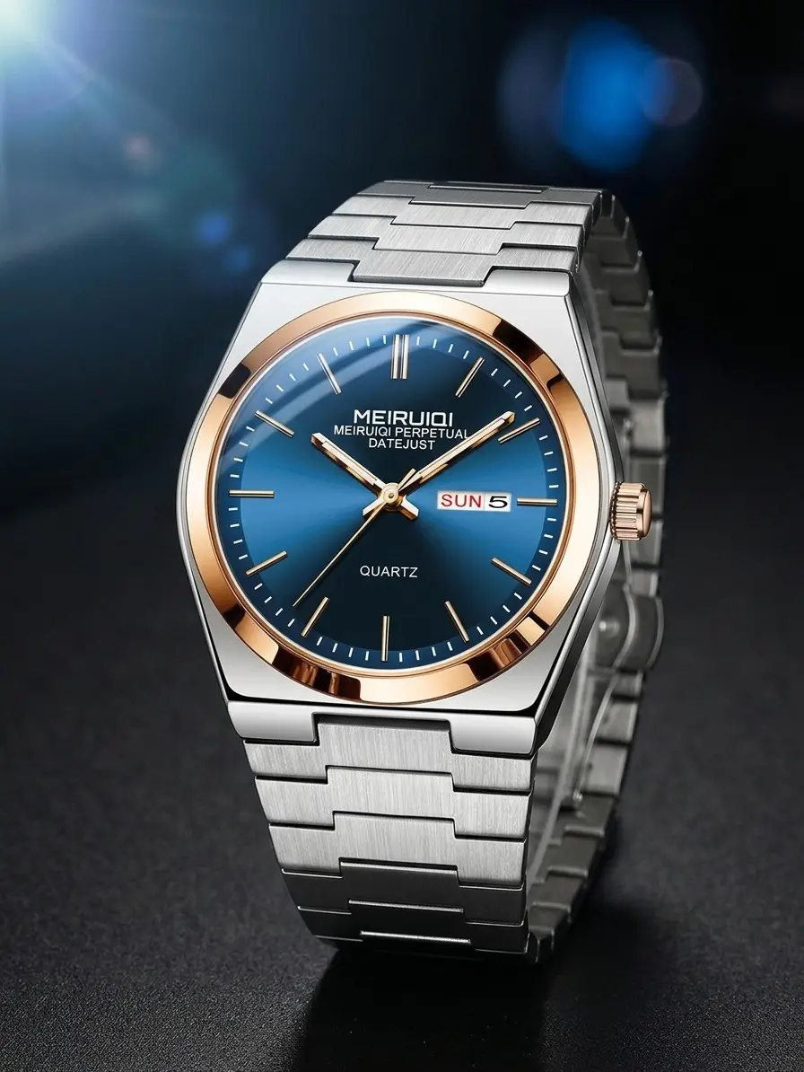 Men's Analog Quartz Wristwatches - 30M Waterproof, Glow Luminous, Easy to Use, Round Face Metal Buckle Timepieces for Business Look, Watch Party, Leisure, Analog Wristwatches, Easy To Use Quartz Watches, Men's Watches