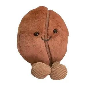 Coffee Bean Plush Keychain | Cute Food Bag Pendant | Smiling Coffee Stuffed Charm | Gift for Girls & Friends