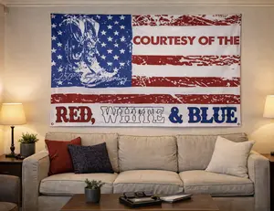 Toby Red White And Blue 250th Anninersary Freedom Flag, Tepastry Flag, 4th July