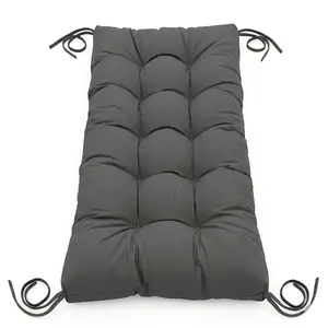 Thick Padded Patio Chaise Lounger Cushion with Ties Heavy Duty Indoor Outdoor Rocking Chair Cushion Full Back Support Swing Bench Pad for Garden Furniture