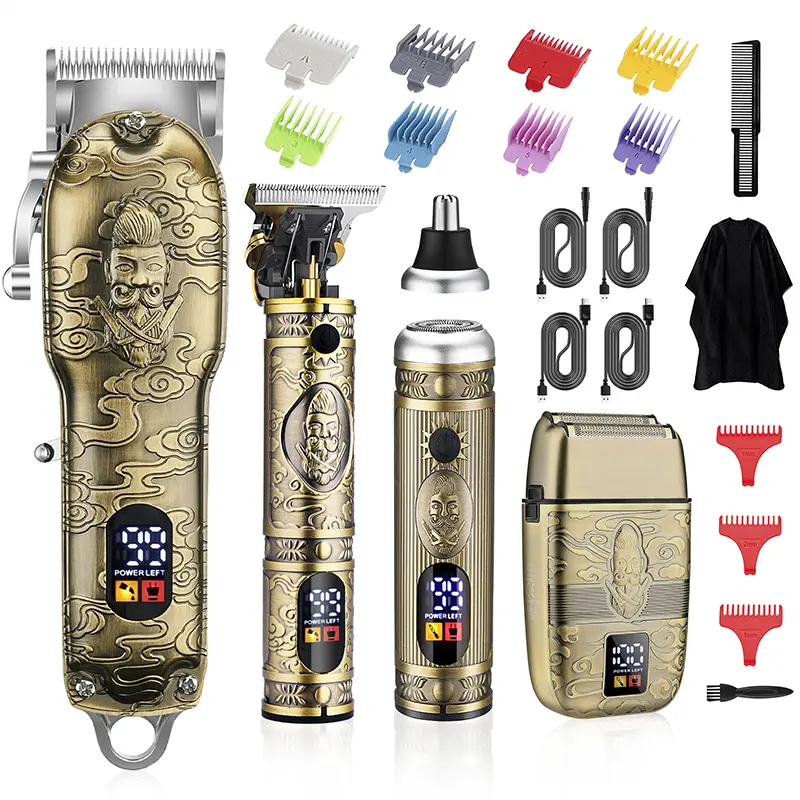 Hair Clippers for Men,T-Blade Trimmer,Nose Hair Trimmer,Hair Shaver Set,Clippers for Men Professional,Clippers for Hair Cutting,Electric Razor for Men, LCD Display Barber Kit