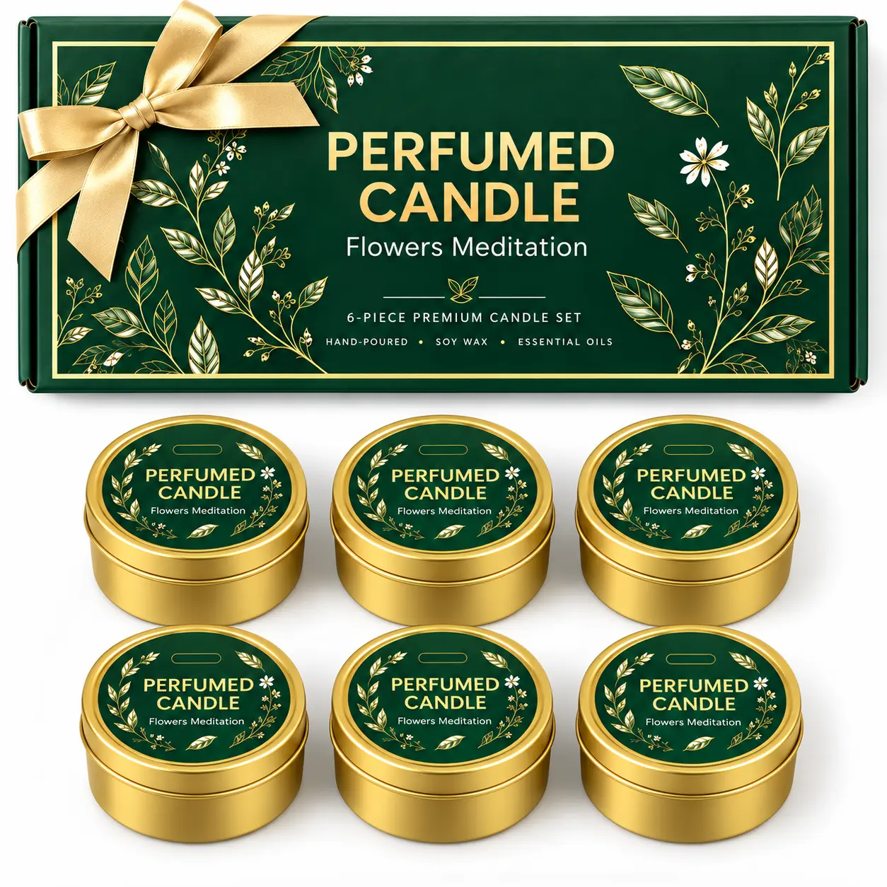 6 Pack Soy Wax Scented Candles, 35g Mini Candle Tins with Cotton Braided Wicks, 210g Candle Gift Set, Assorted Fragrances for Home, Bedroom, Bathroom and Living Room
