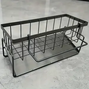 Kitchen Sink Drain Rack, Space Saving Punch-free Spice Rack with Rag Drain Function, Sink Faucet Organizer, Home Organizer for Kitchen, Drainage Rack