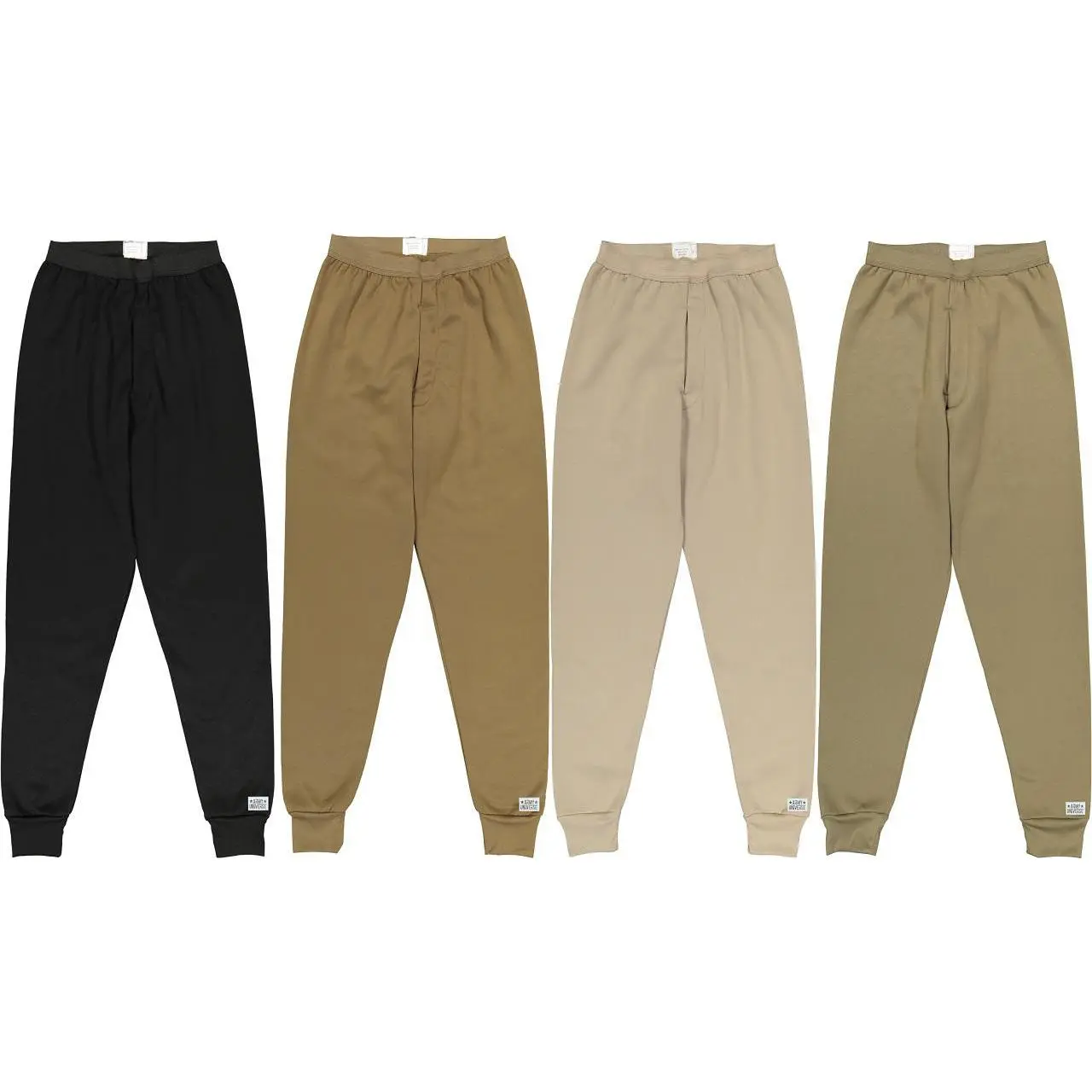 Men's Thick Polyester Fleece-Lined Thermal Underwear Pants - Universe Solid Colors Thermal Bottoms, Military ECWCS Layer, Extreme Winter Long Johns with Drawstring