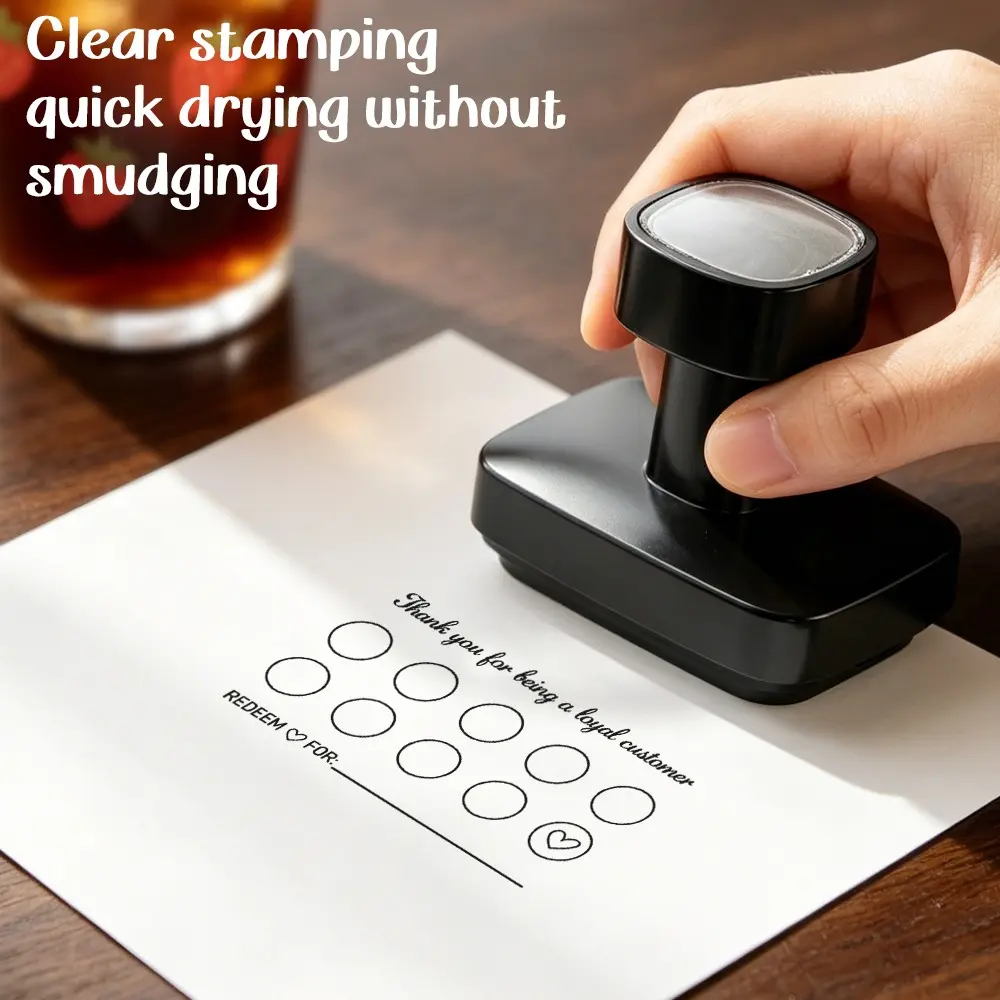 Coffee Shop Loyalty Stamp, Reward Stamp for Cafes and Bakeries, Collectible Stamps, Thank You Stamp, Reusable Transparent Ink Stamp