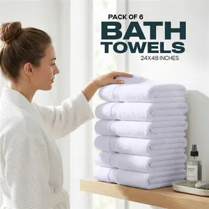 Bath towels 24 * 48 Hotel-Quality Towels | 6-Pack, Ultra Soft, Quick-Dry Bath towels 24 * 48 Hotel-Quality Towels | 6-Pack, Ultra Soft, Quick-Dry