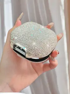 Luxury Diamond-Encrusted Portable Medicine Box, Week Travel Pill Organizer, Waterproof Mini Shell Storage Case, Starry Seven Days Secret Chamber, Medical Organizer