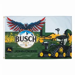 Busch Beer USA Farmer Bald American Bald Eagle 3x5 Ft Flag Banner  - Wall Flag - Room Banner - Dorm Decor - Man Cave - Funny Flag - Frat Flag - College Flag - Wall Tapestry - Garage Banner - Room Flag