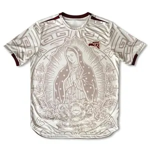2025 Mexico Guadalupe Pink/White/Mint Color Soccer Jersey, Unisex Soccer Jersey For Couple Matching, Vintage Streetwear Soccer Jersey, Perfect Gifts, Sports Top, Gym Athletic Clothes(Sheets)