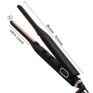 2IN1 ，3/10" Small Flat Iron, Pencil Flat Iron for Short Hair, Pixie Cut and Bangs, Curling Iron for Short Hair, Mini Hair Straightener for Edges with Anti-Pinch Design, Tiny Hair Straightener