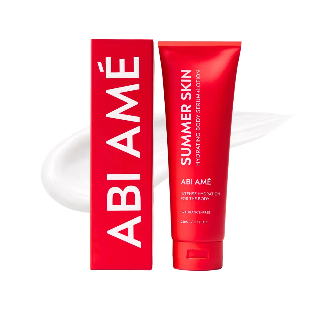 Summer Skin: hydrating body serum+lotion, no residue hydration, fragrance free body care for skin repair