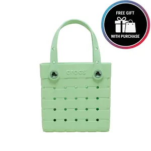 Crocs Classic Small Woven Tote Bag, Personalize with Jibbitz