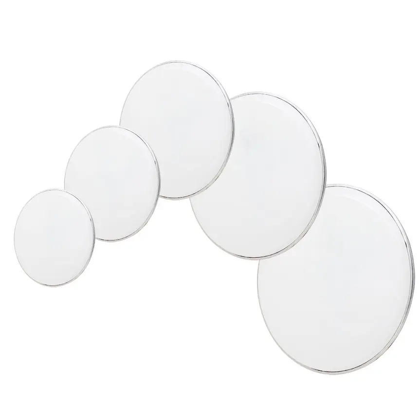 CalidoCasa 5 Piece White Drum Heads Set (22", 16", 14", 13", 12") – Durable PET Drum Skins for Rock, Pop, R\&B – High Tension, Wide Tuning Range, Replacement Drum Heads for Acoustic Drum Kits