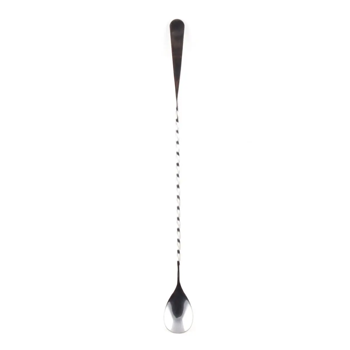 BarConic® Stainless Steel Bartending Bar Spoon - 12.1 in Weighted Teardrop End, Twisted Handle, Smooth Rotations, Balance, Mix Stick for Reaching Mixing Glass Bottom - Kitchen & Bar Utensils, Reaches Bottom Of Mixing Glass