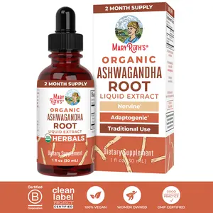 MaryRuth's Organic Ashwagandha Root Liquid Drops - Healthy Stress Levels - Cognitive Support -  Adaptogenic - Nervine - Vegan - Non-GMO - 60 Servings