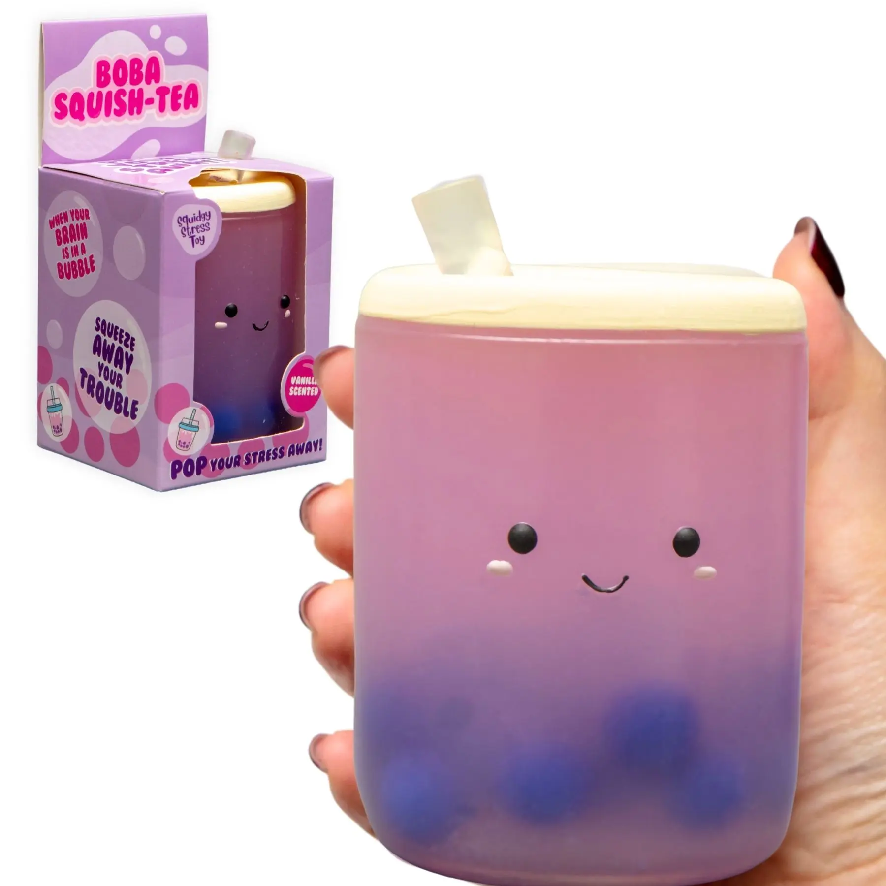Boxer Gifts Boba Tea Stress Toy – Cute Squishies for Anxiety Relief, Funny Desk Fidget for Adults, Squeeze, Novelty Stocking Stuffer