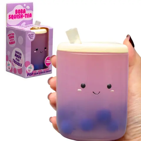Boxer Gifts Boba Tea Stress Toy – Cute Squishies for Anxiety Relief, Funny Desk Fidget for Adults, Squeeze, Novelty Stocking Stuffer