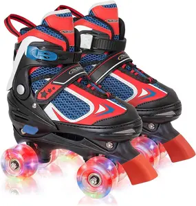 Nattork Kids Roller Skates for Boys Girls Kids, 4 Sizes Adjustable Quad Skates with All Light up Wheels - Birthday Gift for Indoor Outdoor Sports