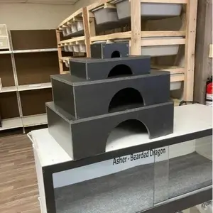 Lizard Reptile Hides - Durable 0.5" PVC Hiding Spots with Protection for Burrowing Small, Medium, Large, XL Colubrids and Pythons, Bioactive, Stress Relief