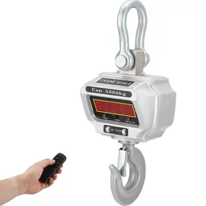 Garvee 11000lbs/5000kg Crane Scale, Digital Hanging Scale, Heavy Duty Industrial Electronic Scale with Hook, High Precision for Construction, Factory, Farms, Cast Aluminum Case, Rechargeable