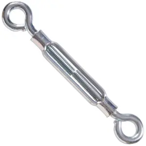 Hillman Group  Flagged - Eye-Eye Turn Buckles, 0.375 in. 16T x 10.625 in. - Pack of 2, Eye-Eye Ends, Flagged Buckle
