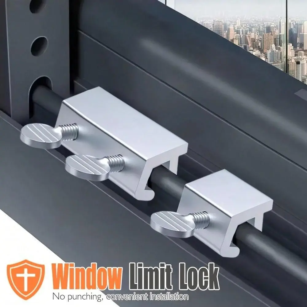 Adjustable Window Lock, Door Frame Safety Lock, Window Limit Stop Locks, Window Hardware for Home Bedroom, Home Accessories, Window Mounted