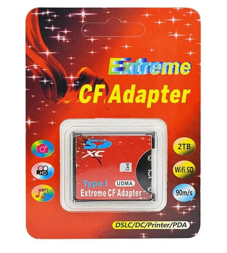 Micro SD SDHC to Compact Flash CF 1 Type I Card Adapter Converter GB 32 64GB 128