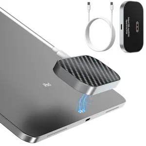 Magnetic Wireless Charger for iPad Pro 12.9inch(3rd/4th/5th/6th) & iPad Air 13 (M2/M3) ONLY, 18W Fast Charging Smart Connector Charger, Aluminum Alloy Wireless Charging Pad with USB-C Cord Cable