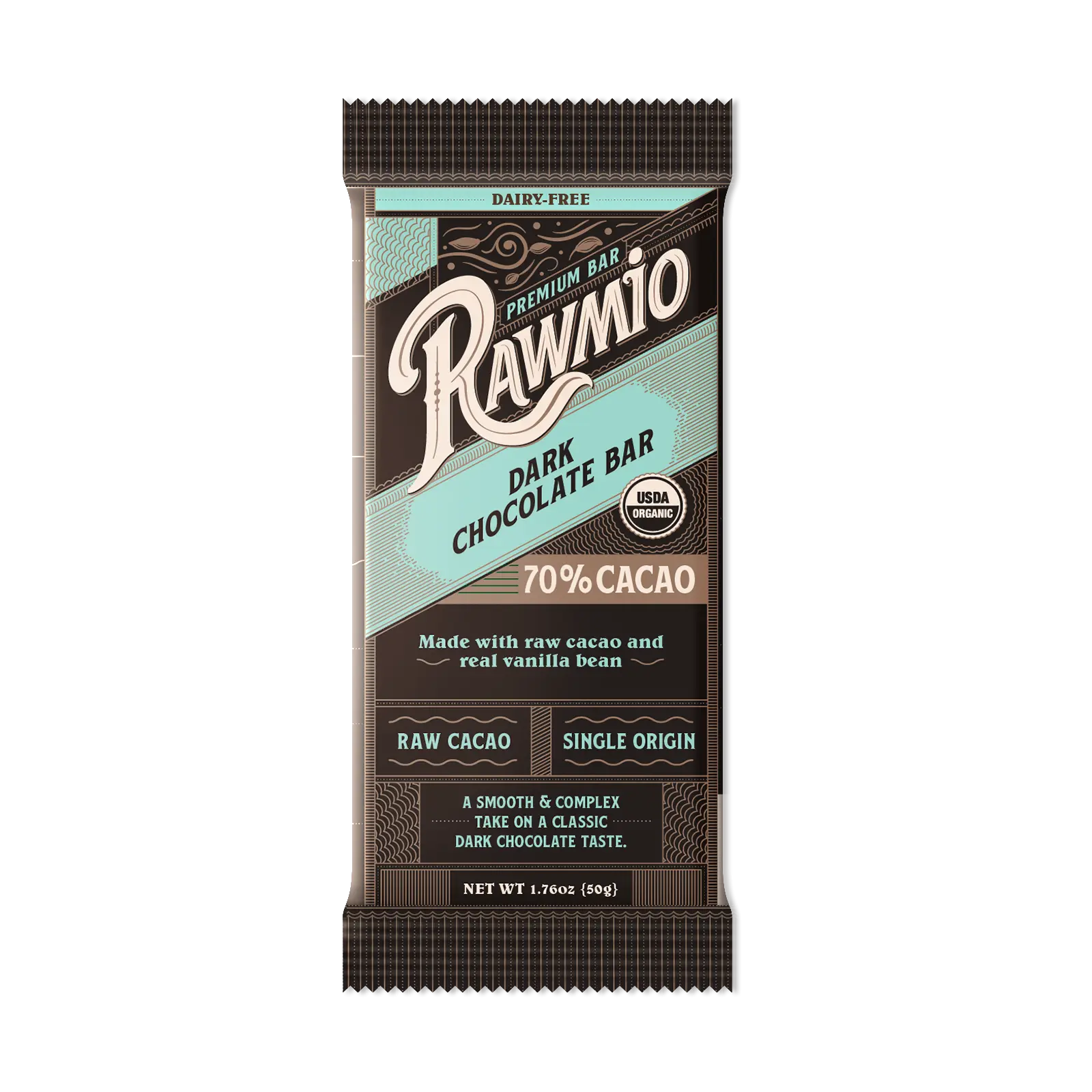 Premium Dark Chocolate Bar with Vanilla Bean - 70% Cacao