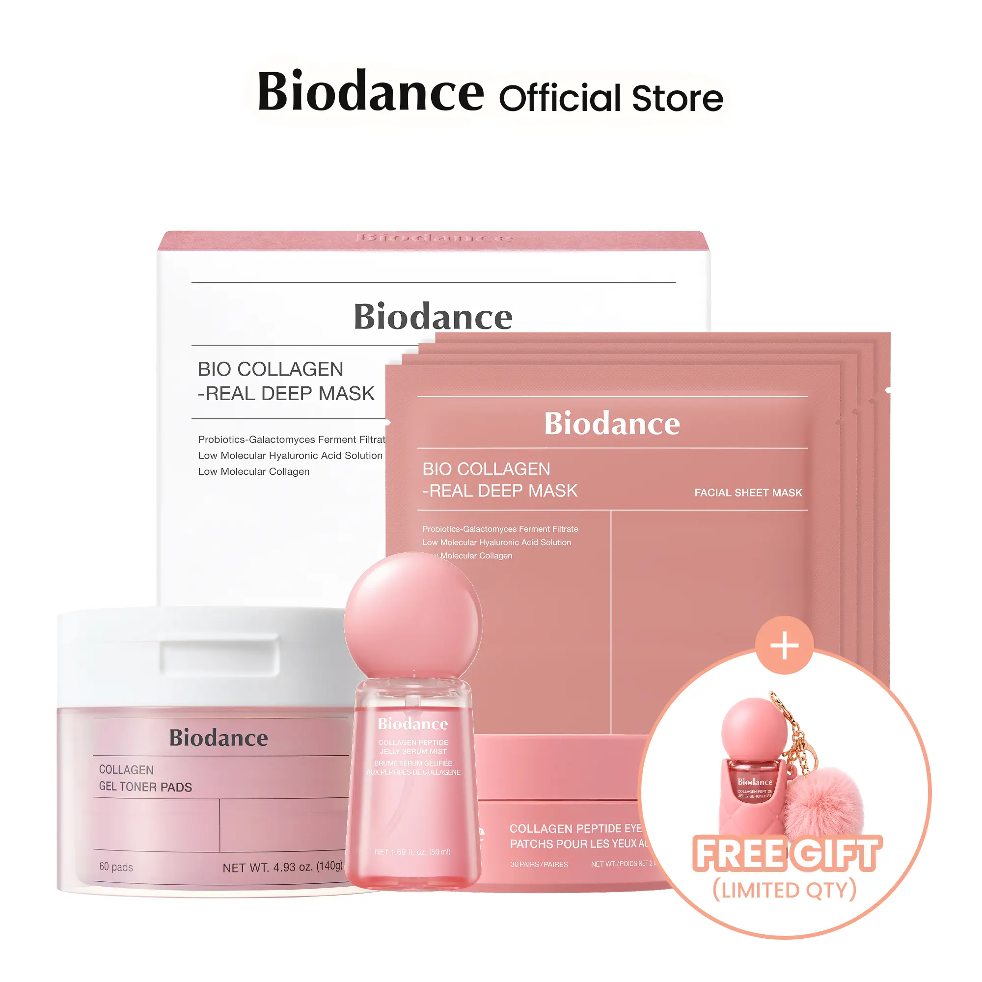 [Biodance Official] Pink & Violet Collagen & PDRN Glow Skincare Kits | Anti-Aging 243 Da Collagen / Caviar PDRN Essentials Kit | For fine lines & wrinkles, plump | dry skin & crow's feet