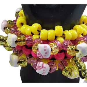 Kandi Mini Rotator with Kitty Beads all Around Handmade-to-Order