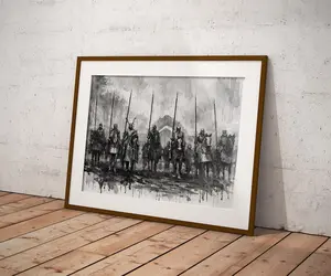[Sale Off 40%, Freeship] [Unframed] Trial Of The Seven – A Knight Of The Seven Kingdoms, Dark Fantasy Illustration, Mystical Poster