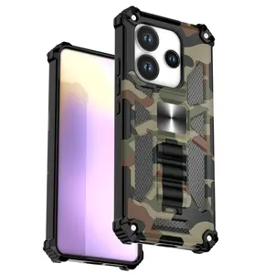 for Xiaomi Redmi Note 14 Pro Plus Case Camouflage with Kickstand, Military Grade Shockproof Protective Phone Cover Built-in Stand Case for Xiaomi Redmi Note 14 Pro 4G/5G